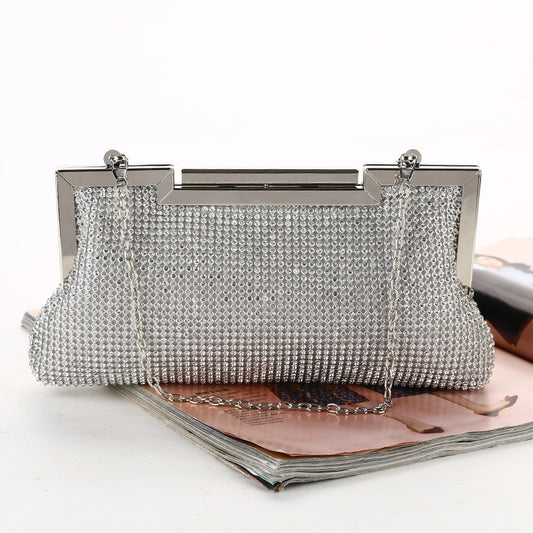Håndlavet Aftenclutch med Rhinestones og Diamanter