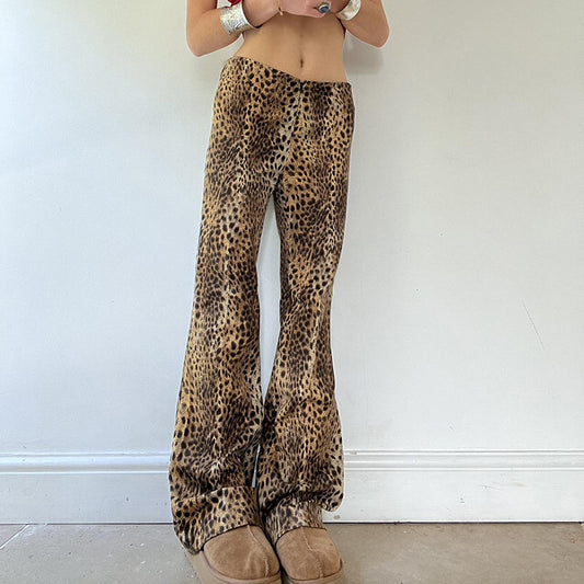American Vintage Leopard Print Woven Trouser Printing Contrast Color