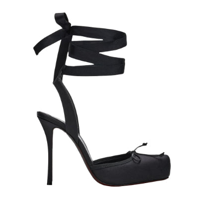 Pig Nose Ballet High Heels Stilettos Bow Sandals