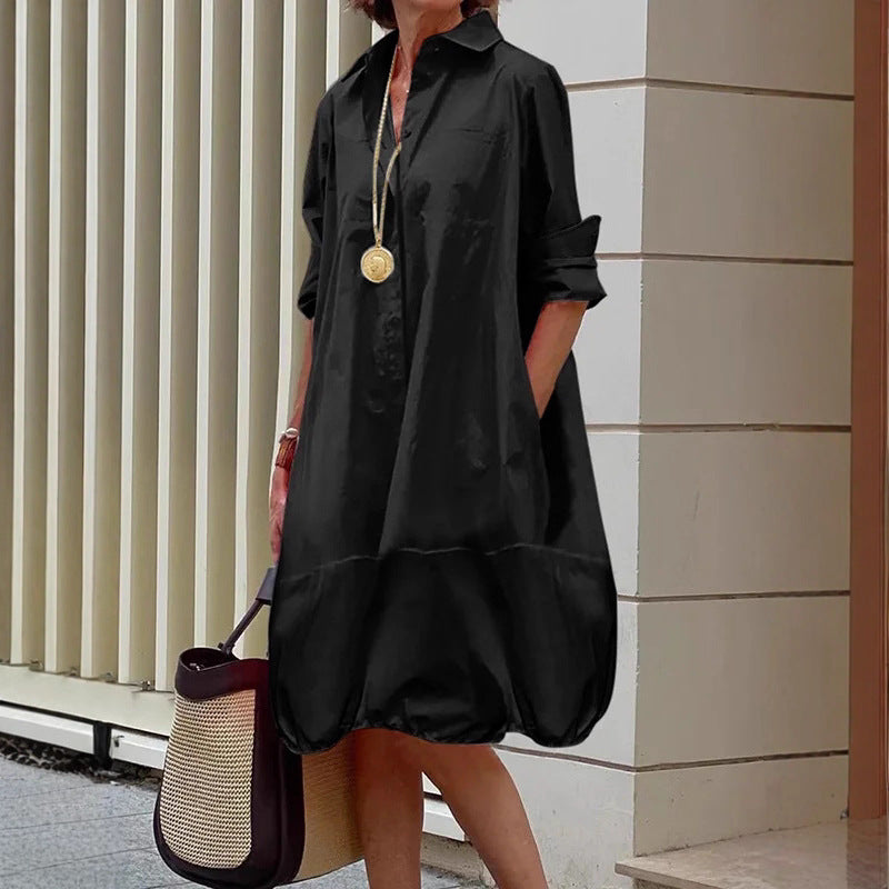 Women's Solid Color Fashion Single-breasted Hollow-out Long-sleeved Shirt