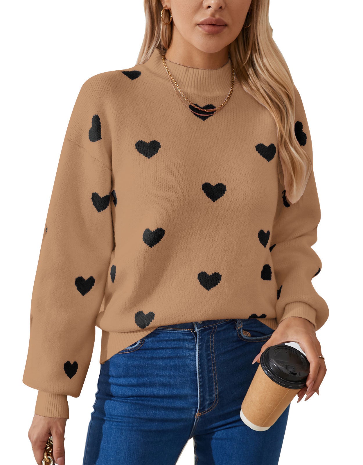Autumn And Winter New Love Brocade Sweater Women
