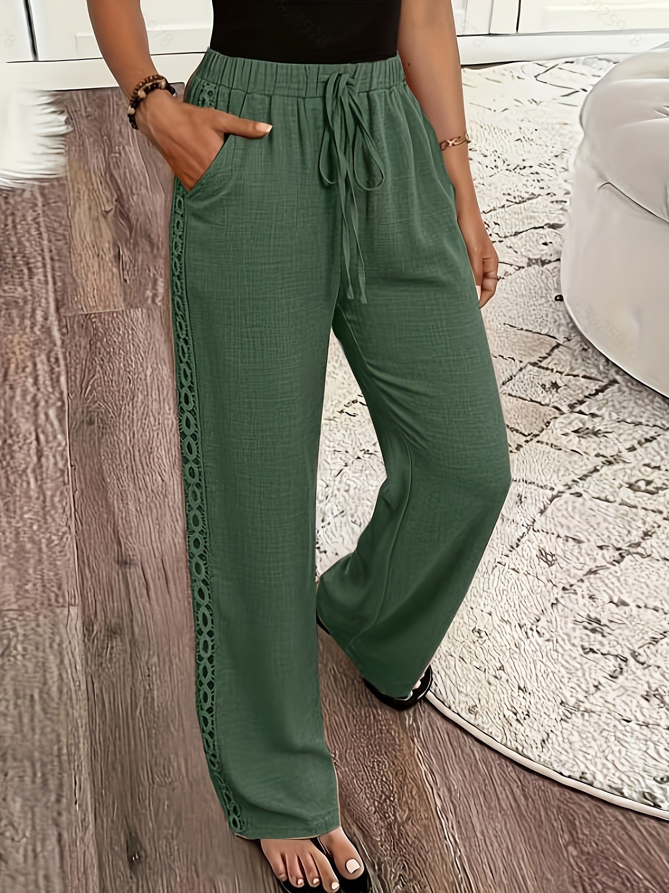 Slanted-pocket Casual Pants For Women In European And American Styles Long Pants