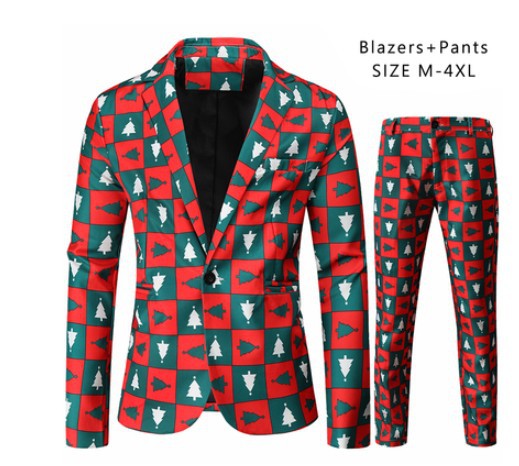 Men's Leisure Suit 3D Santa Claus Printing