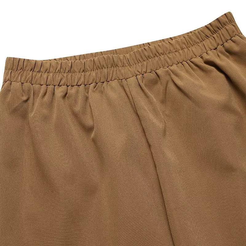 Shirt Solid Color Straight Leg Pants