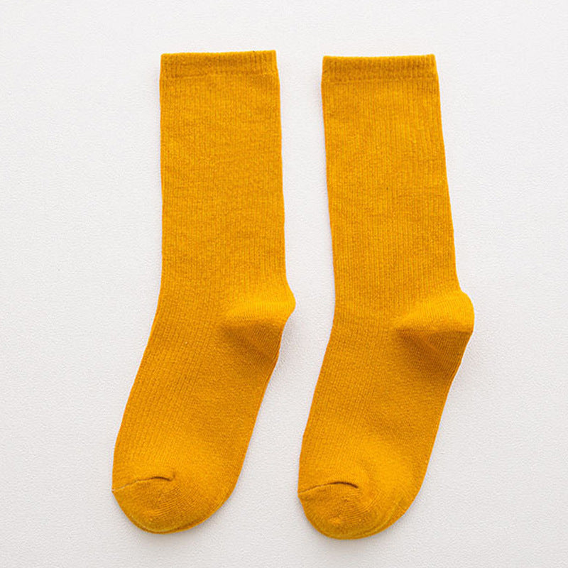 Candy Rainbow Color Mid-calf Cotton Socks