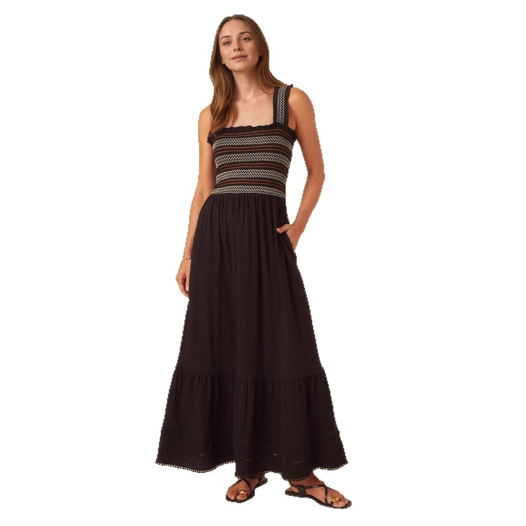 Womens Resort-Style Spliced Maxi Dress With A Vest Design