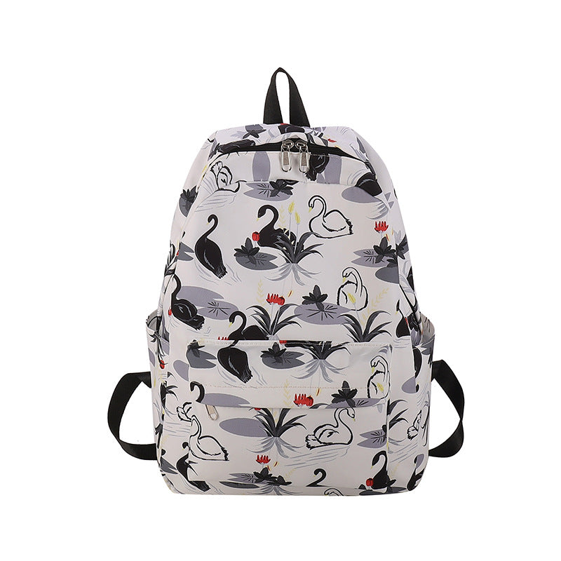Leisure Schoolbag Women's Backpack Graffiti Color Matching Lightweight