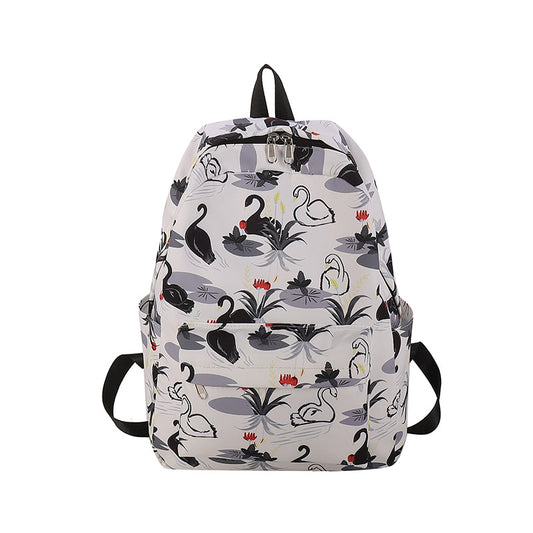 Leisure Schoolbag Women's Backpack Graffiti Color Matching Lightweight