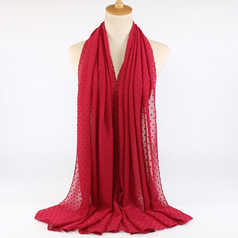 Chiffon folk style ball scarf