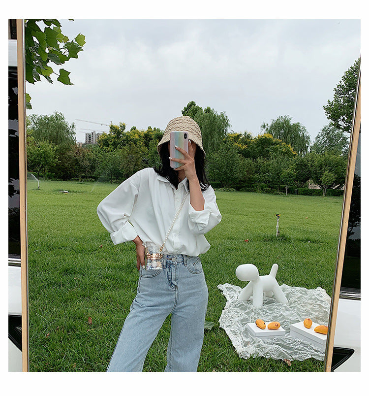 Transparent Shoulder Messenger Bag Versatile Cylinder Bag