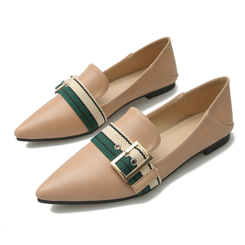 Sexy pointed belt buckle single shoes