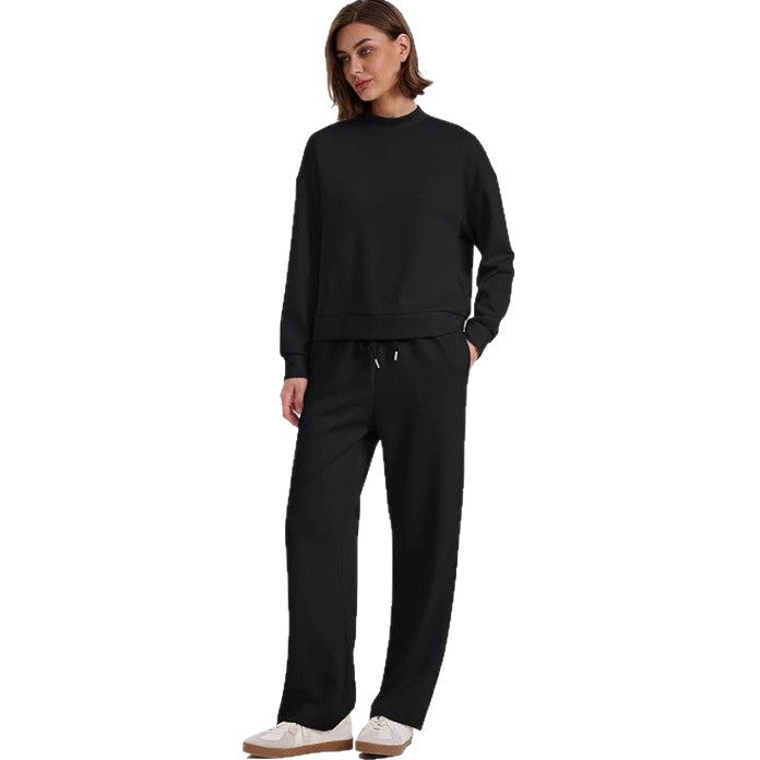 Women's Long-sleeved Sweater And Wide-leg Pants Two-piece Suit
