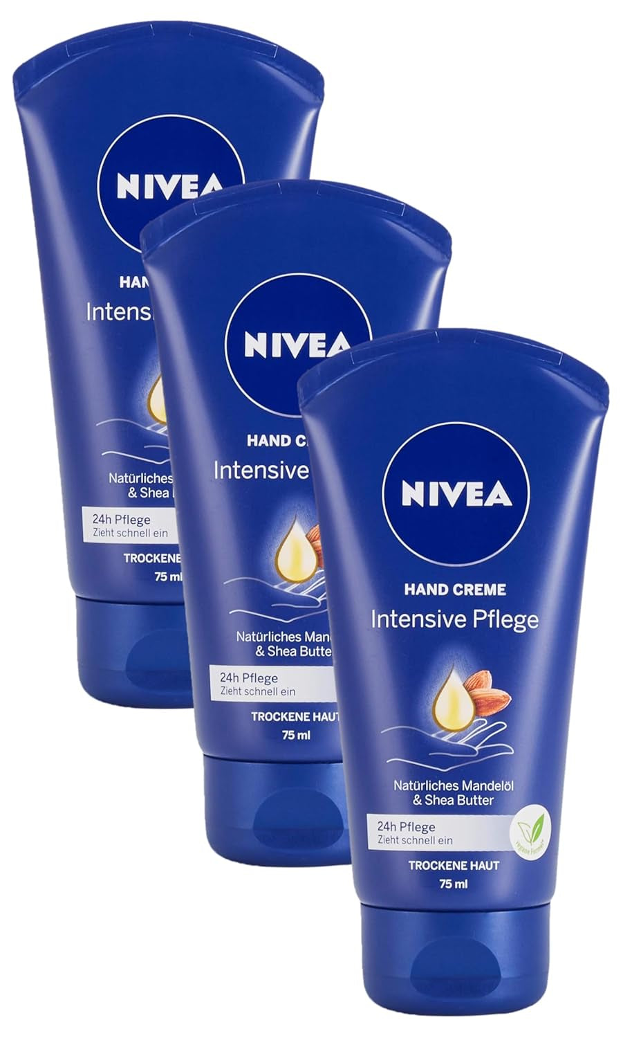 NIVEA Intensive Pflege Hand Creme (75 Ml), Reichhaltige Hautcreme Mit Mandel-Öl Für Intensive Feuchtigkeit, Handpflege Mit Dem Einzigartigen NIVEA Duft