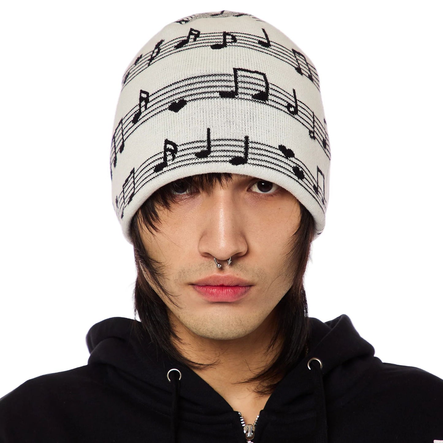 Music Pattern Knitted Pullover Hat