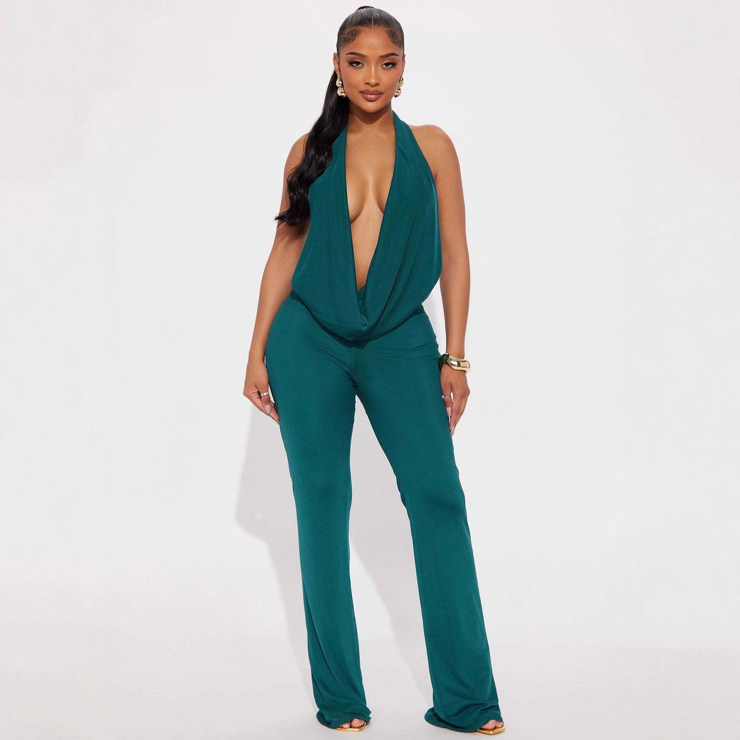 New Women's Clothing Sexy Ethereal Halter-neck Plunging Neckline