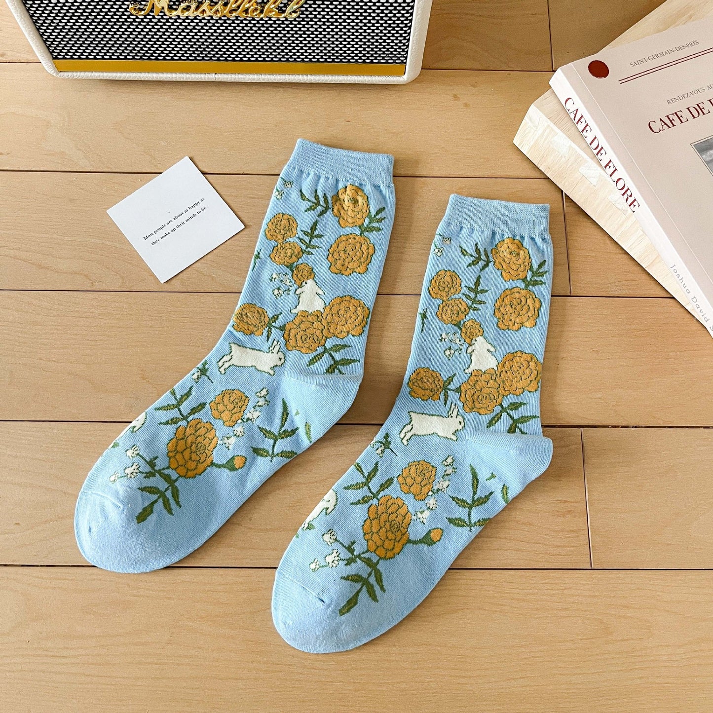 Cute Female INS Cotton Sports Cartoon Sweet Straight Board Socks