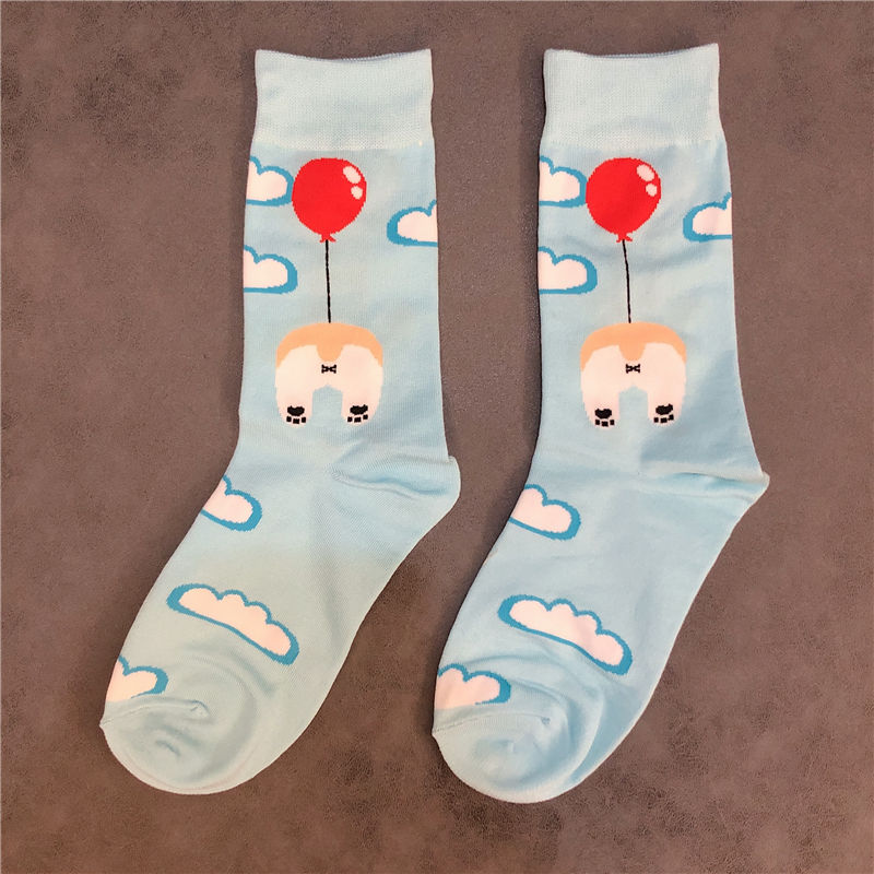 Cute Corgi Three Dimensional Love Butt Small PP Cute Medium Tube Socks