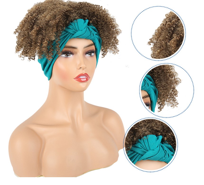 Fluffy short curly hair scarf