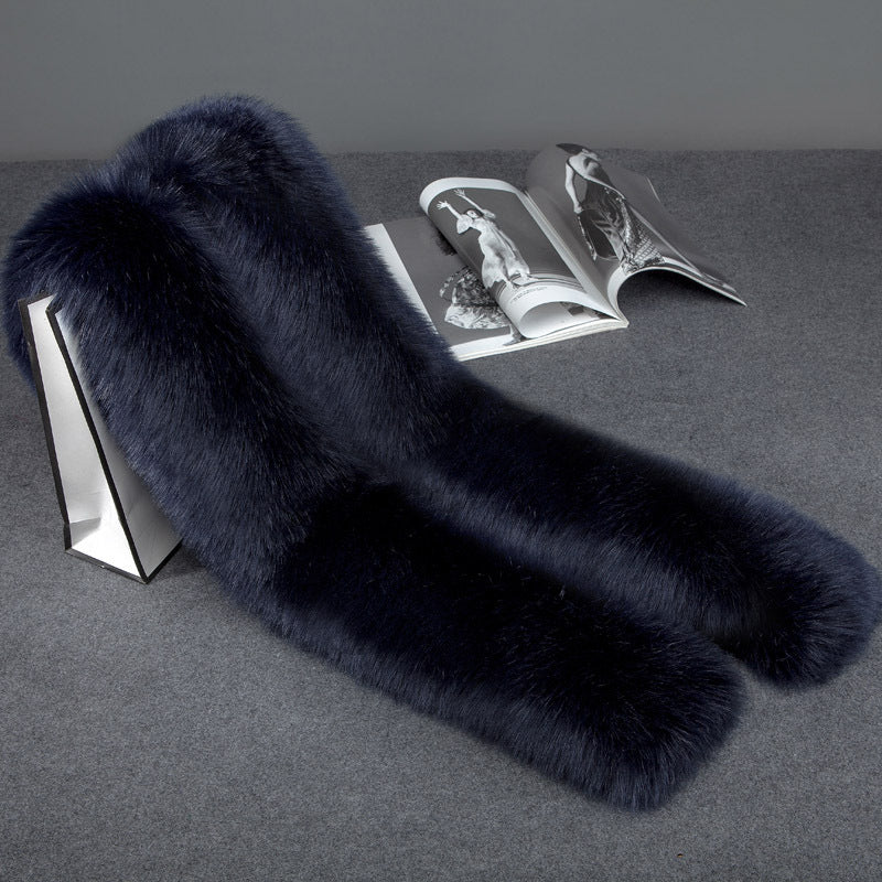 Fur long scarf