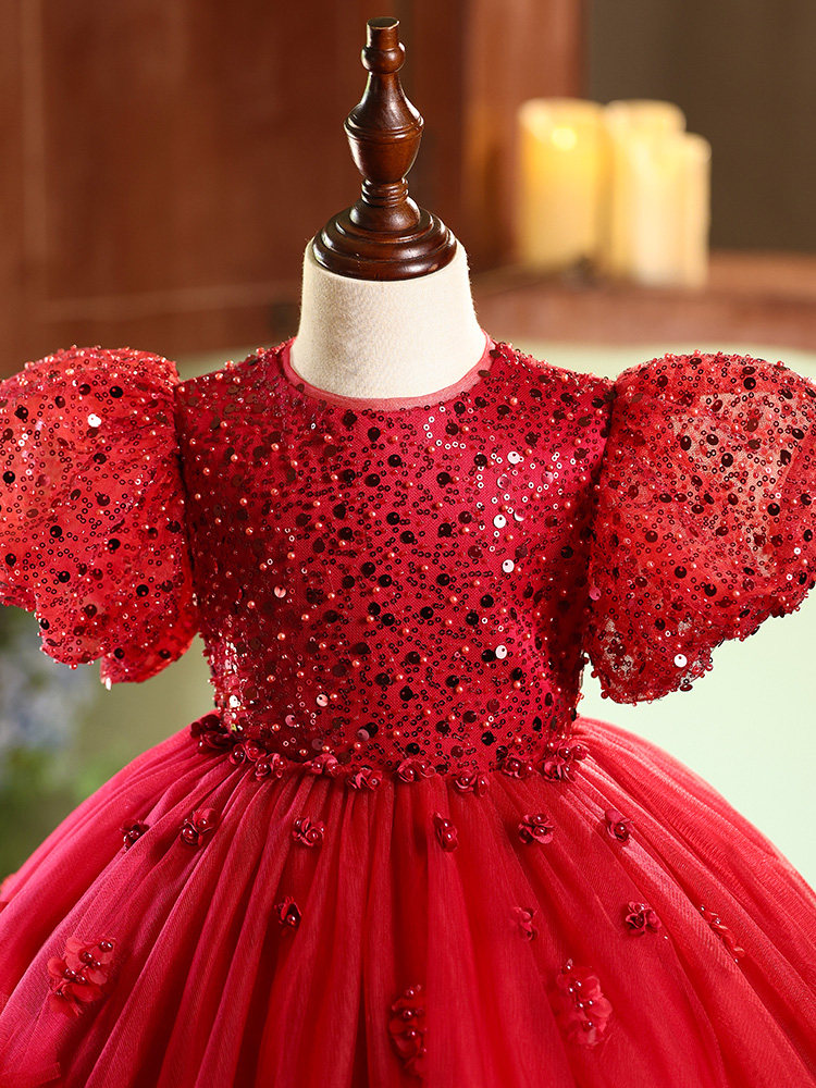 Red Evening Gown For Little Girls Perfect For Performances