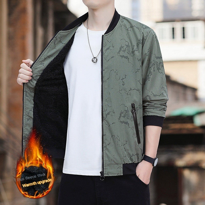Men's Jacket Casual Baseball Uniform Pilot Zipper Jacket