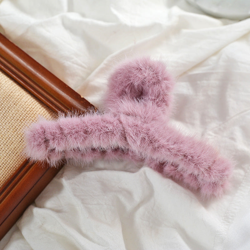 Fashion Lovely Large Sweet Solid Color Plush Hairpin