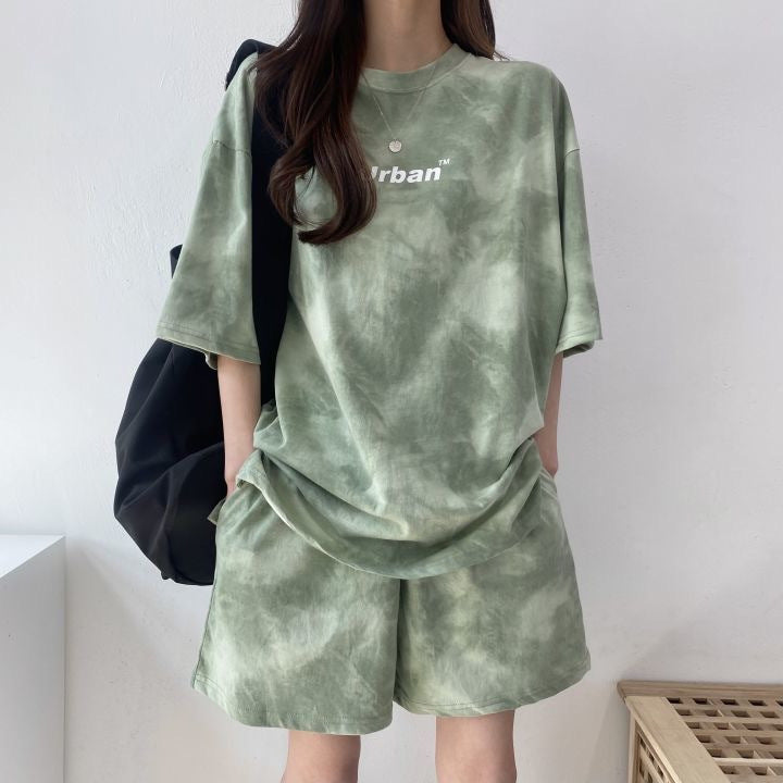 Women's Casual Two-piece Set With Top And Shorts