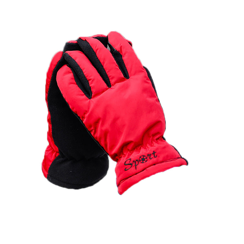 Cycling plus velvet windproof ski riding electric bike gloves