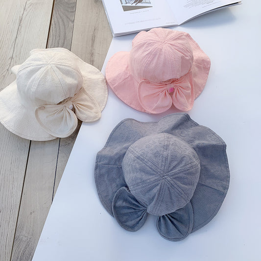 Girls' Fashion Solid Color Big Brim Sun-proof Hat