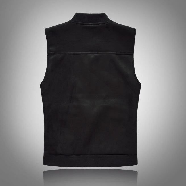 Korean-style Slim-fit Trendy Men's Waistcoat Black Patch Waistcoat Vest