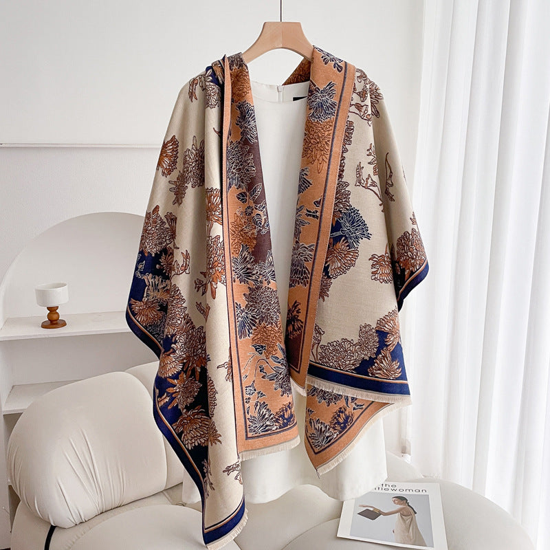 Warm Scarf Fashionable Outerwear Sweet Cute Double-sided Shawl