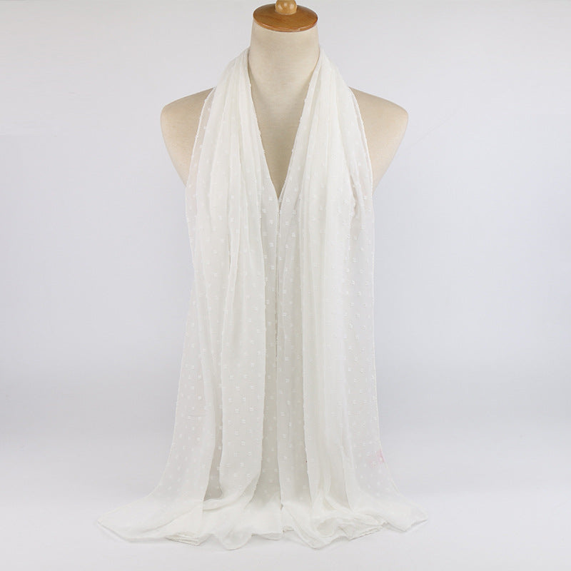 Chiffon folk style ball scarf