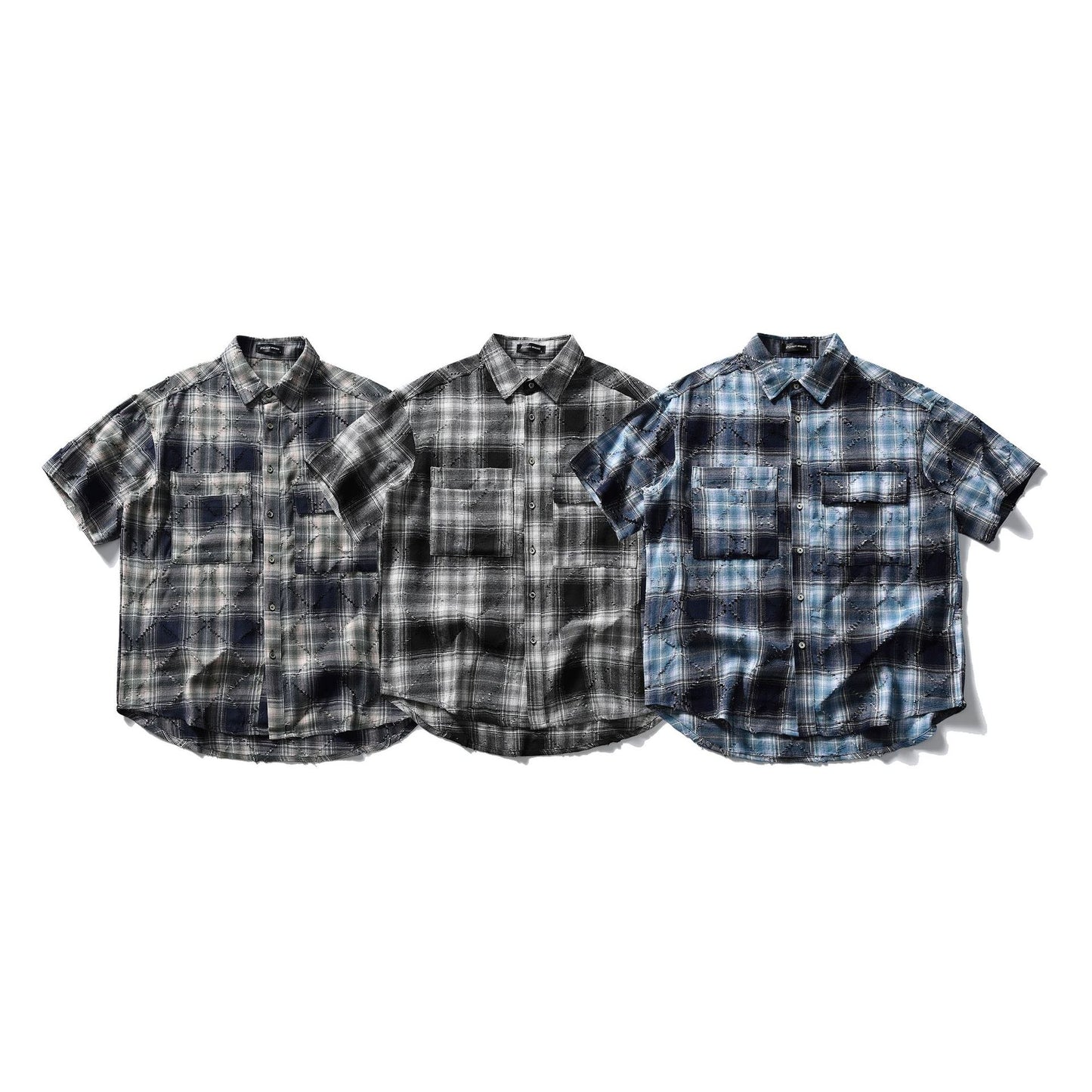 Summer Japanese Retro Artistic Yuppie Cut Short Sleeve Plaid Shirt