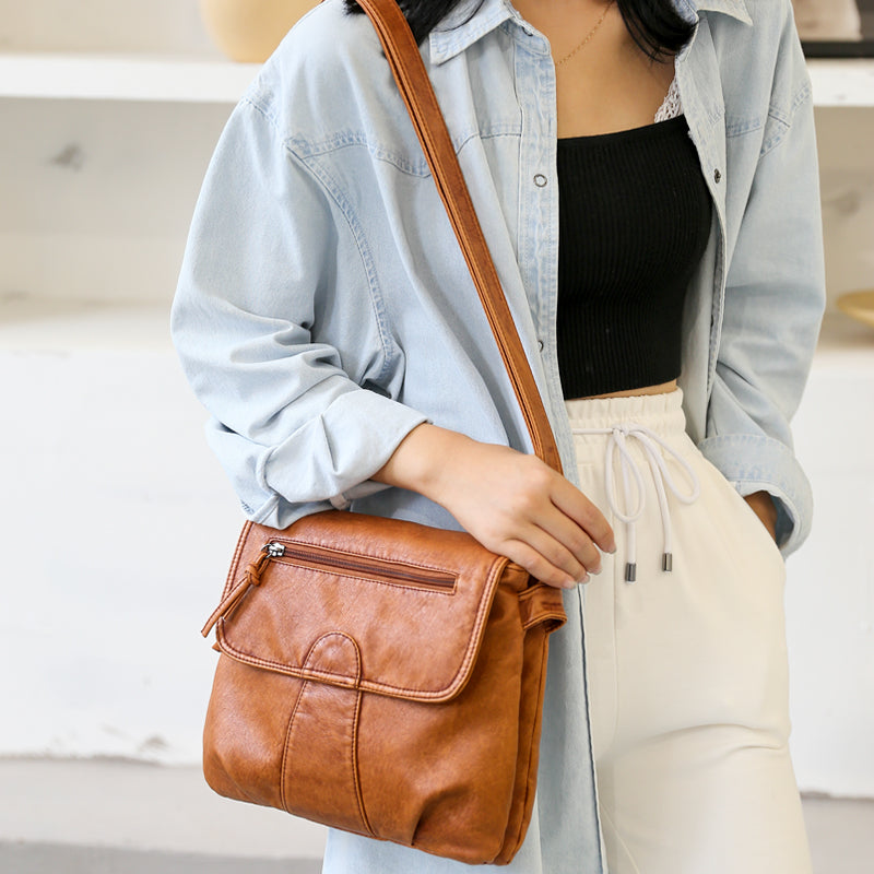 Women's Soft Leather Retro One Shoulder Large Capacity Bag
