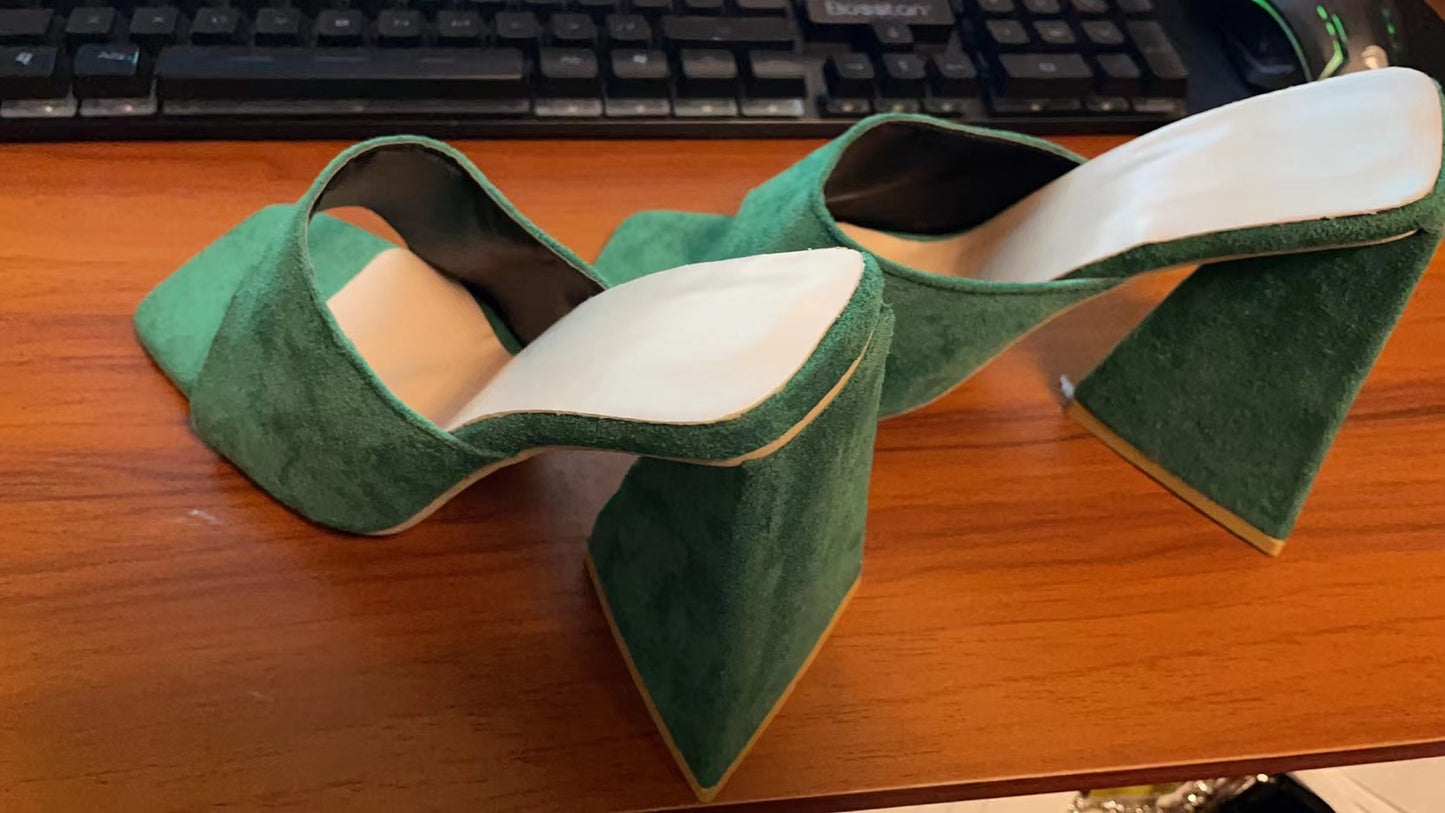 European And American Spring Trade Large Size Women's Shoes Triangle Thick