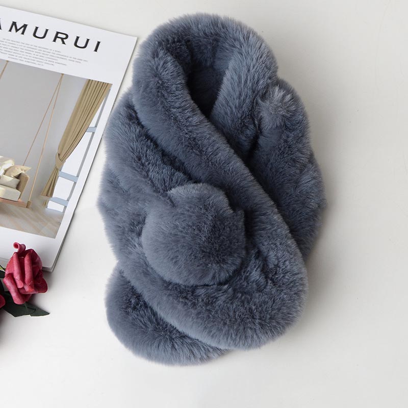 Thick Plush Warmth Imitation Rabbit Fur Scarf Collar