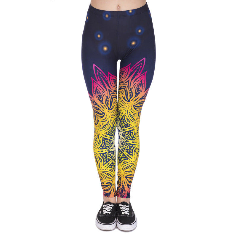 Digital printed cropped trousers