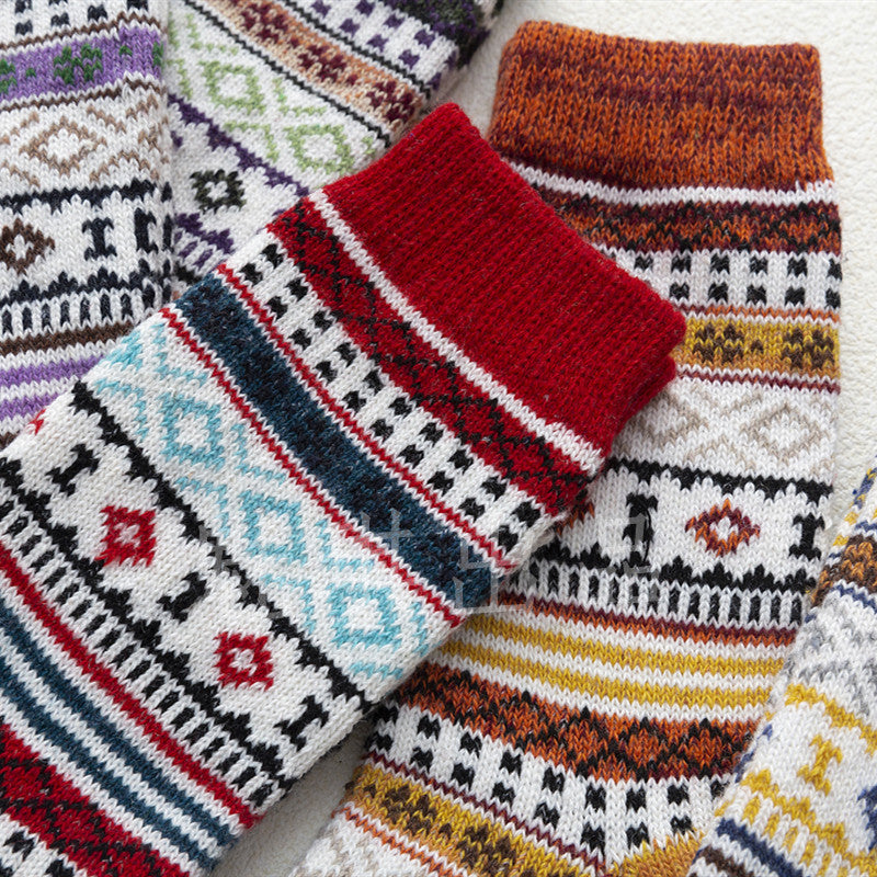 Coarse needle wool socks