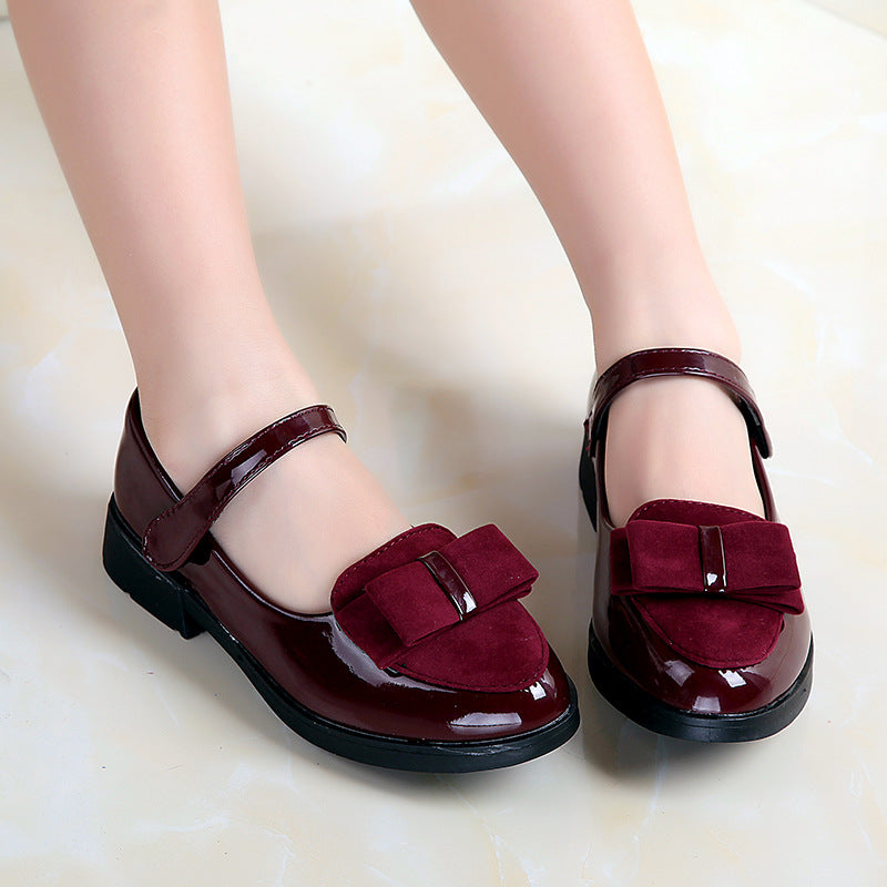 Girls' Fashion Casual Solid Color Leather Shoes