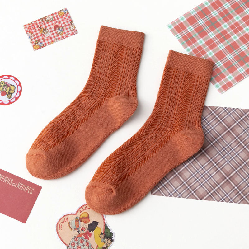 Female Female Middle Tube Cartoon Extra Thick Warm-keeping Socks