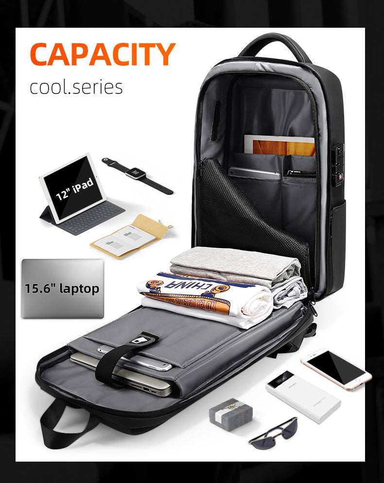 Men's password lock backpack