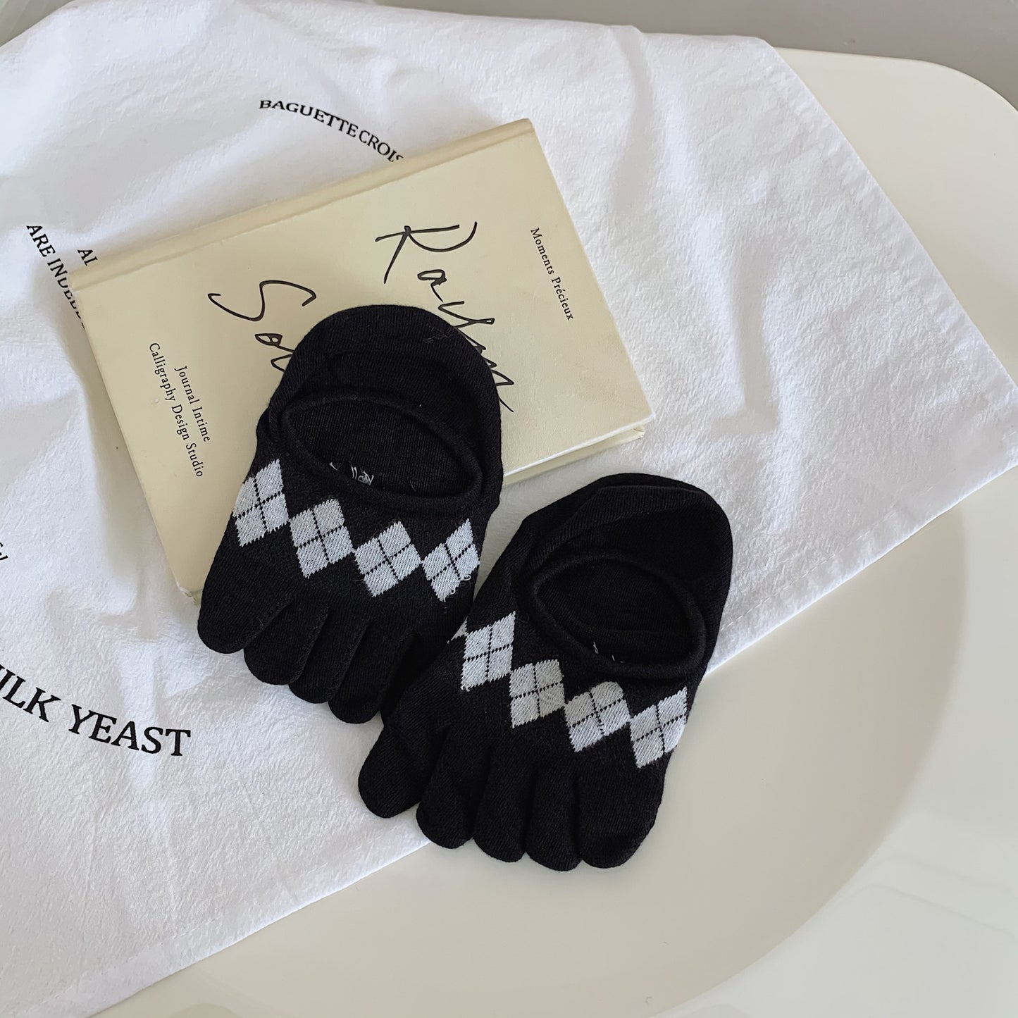New Cute Cartoon Non-slip Breathable Five-toed Socks
