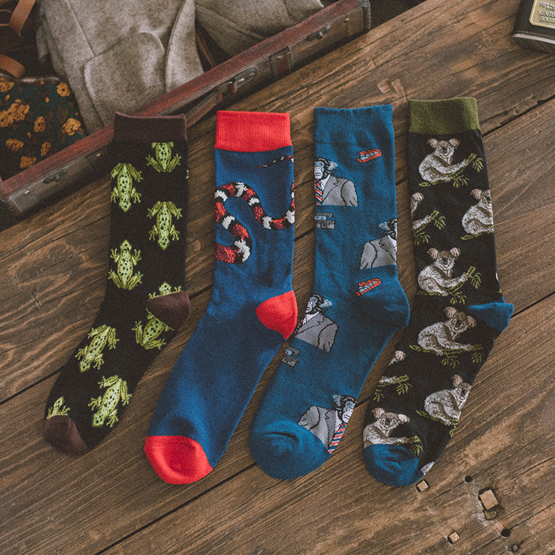 Men's British Retro Creative Gift Box Suit Socks