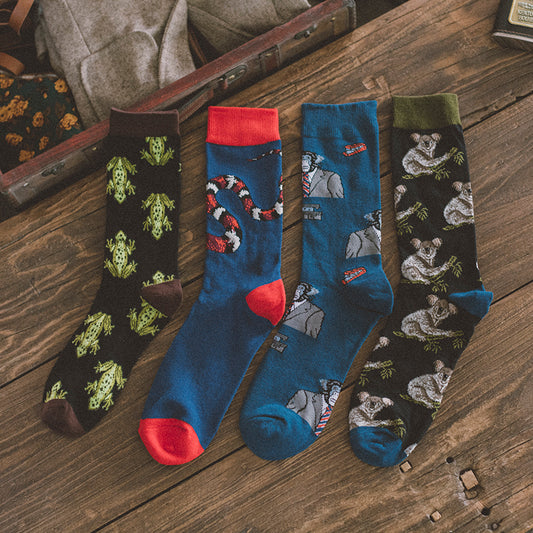 Men's British Retro Creative Gift Box Suit Socks