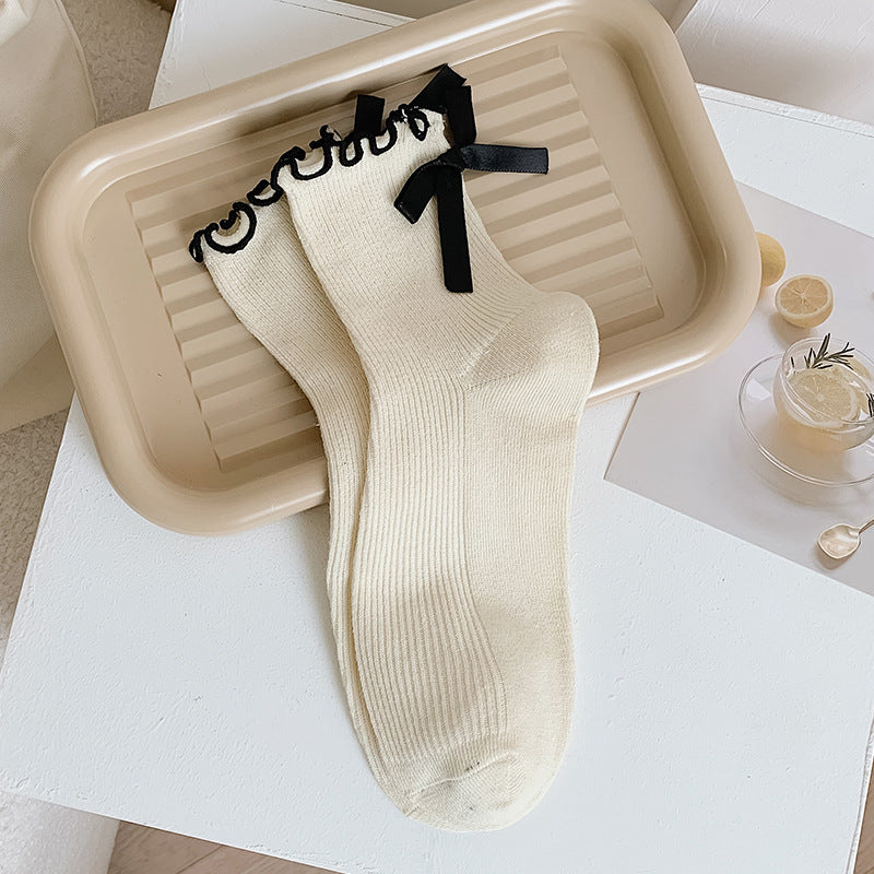 Wooden Ear Tube Socks Female
