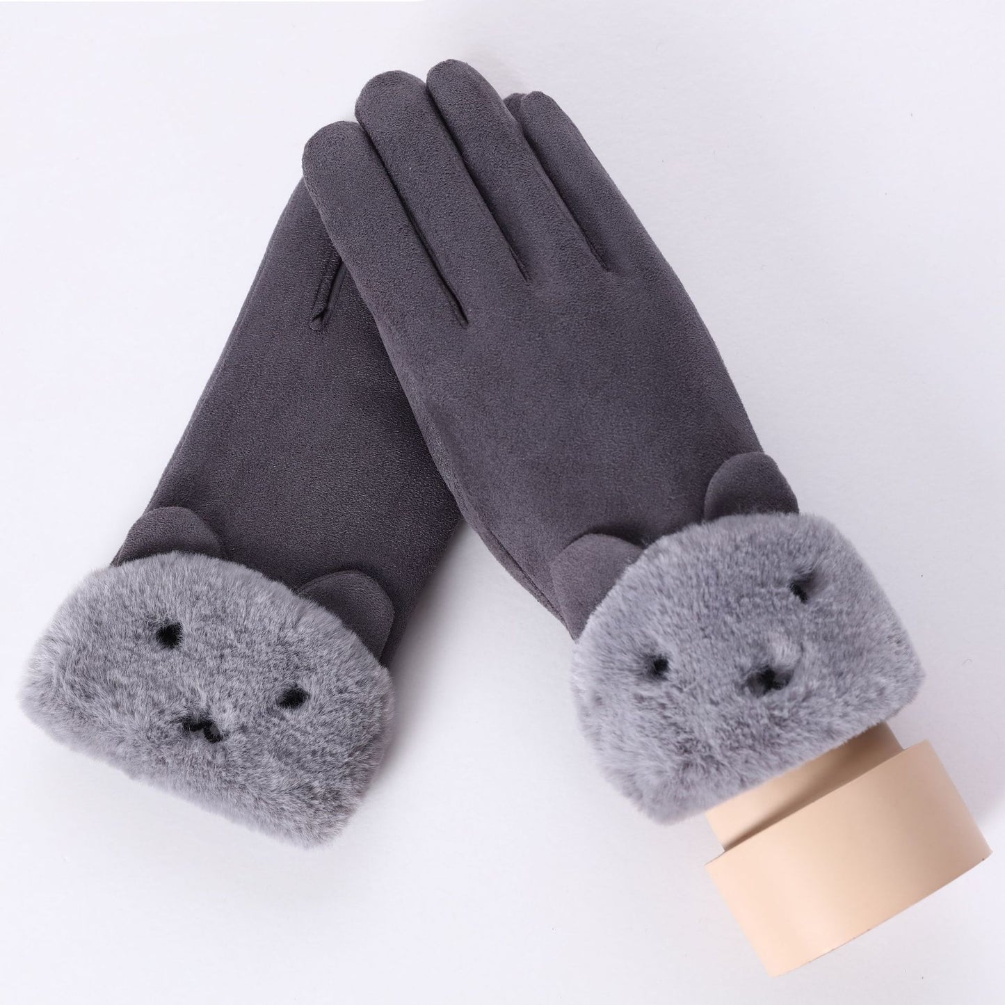 Suede gloves for ladies