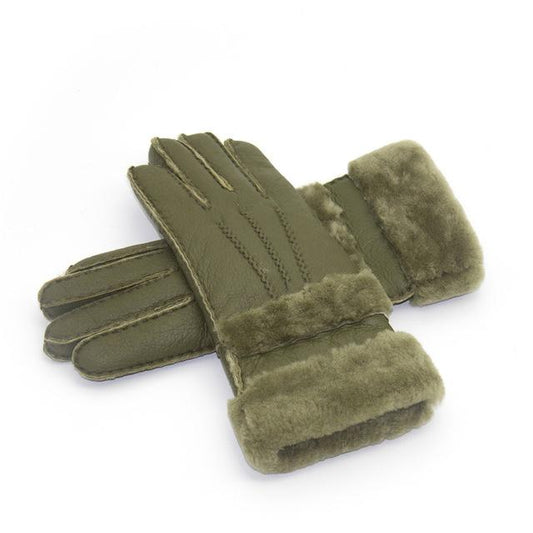 Warm Wool Leather Mittens