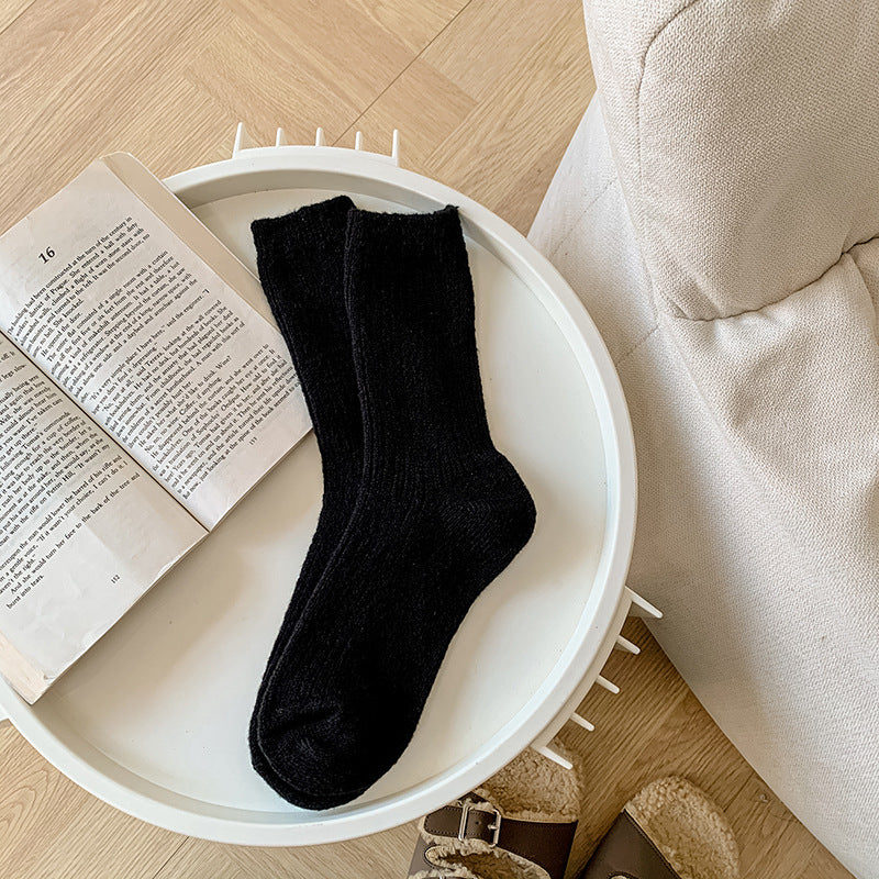 Solid-color Womens Socks Made From Cashmere