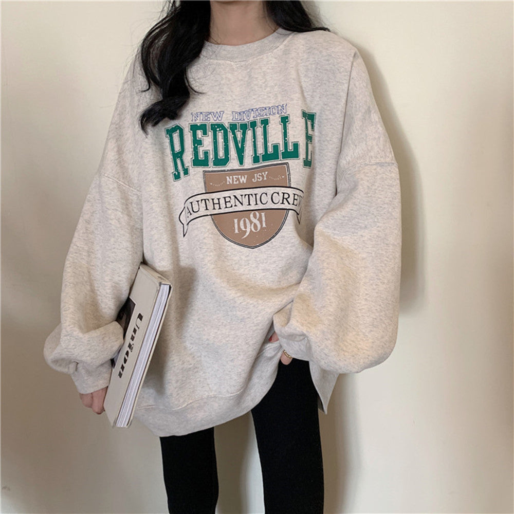 Women's Loose Round Neck Thin Long Sleeve Sweatshirt