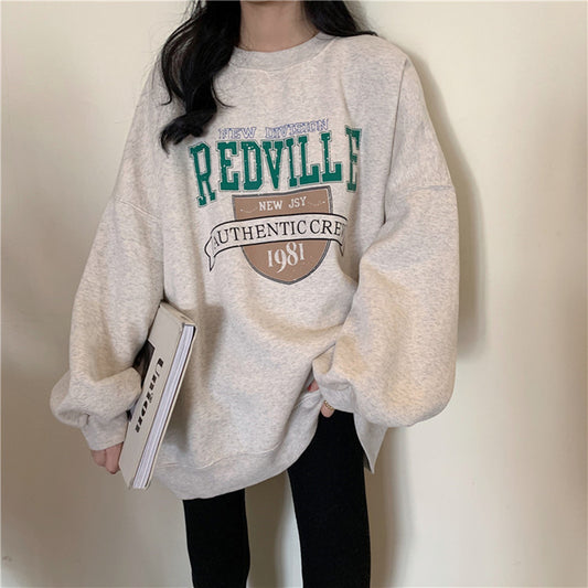 Women's Loose Round Neck Thin Long Sleeve Sweatshirt